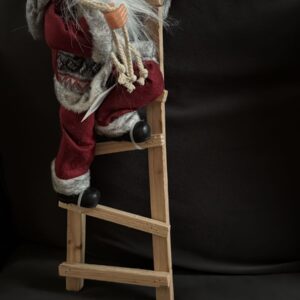 Hanging Santa with Wooden Ladder