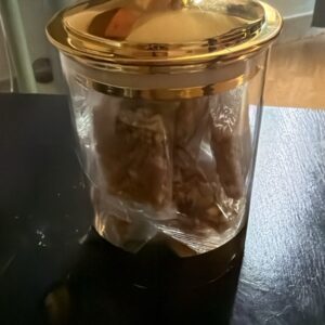 Luxury Clear Storage Jar with Gold Diamond Lid